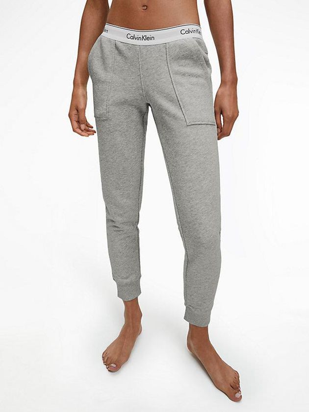 Calvin Klein USA Lounge - Modern Cotton Womens Joggers Grey 7589632-DM